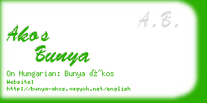 akos bunya business card